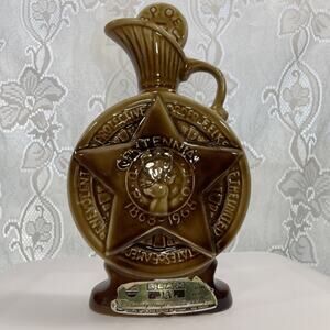 Vintage Jim Beam Decanter Empty Ceramic Large Brown